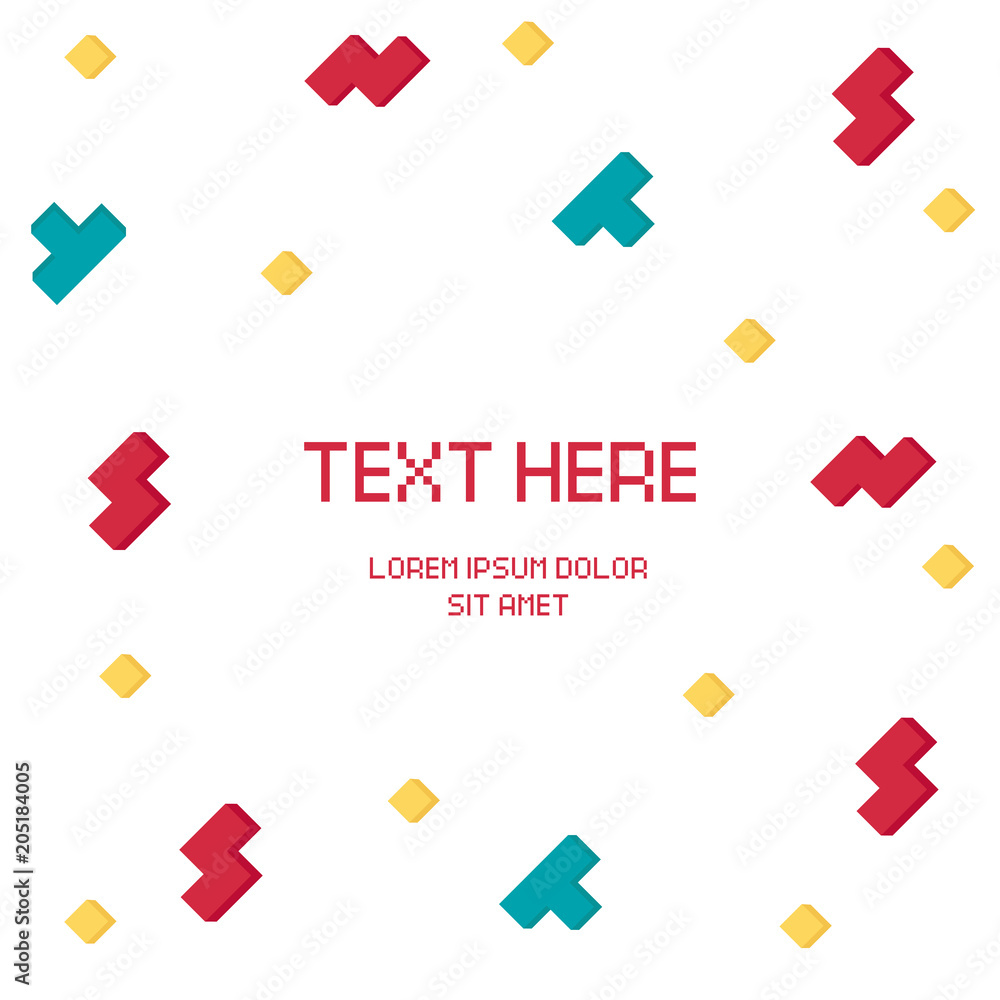 Poster vector cyber tetris figure abstract background design.