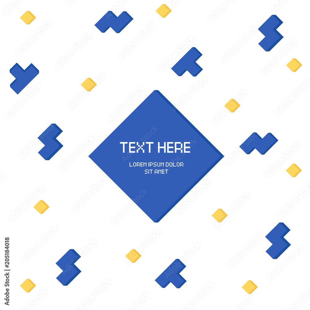 Poster vector cyber tetris figure abstract background design.