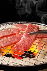 Plexiglas foto achterwand 焼肉　Yakiniku. Is the Japanese version of Korean BBQ. © Nishihama