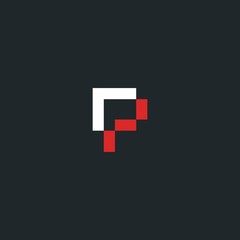 Letter P creative technological modern data pixel logo, Letter P Pixel Logo Design Element
