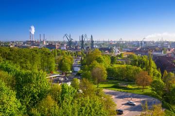 Cranes of the shipyard in Gdansk, Poland