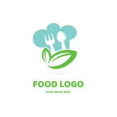 Modern minimalistic vector logo of food. Vector illustration. Food Logo, Restaurant logo, food and cooking logo.