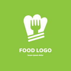 Modern minimalistic vector logo of food. Vector illustration. Food Logo, Restaurant logo, food and cooking logo.