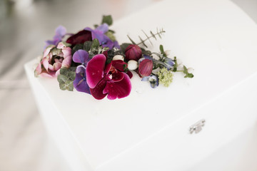 Photo of original wedding floral decoration isolated