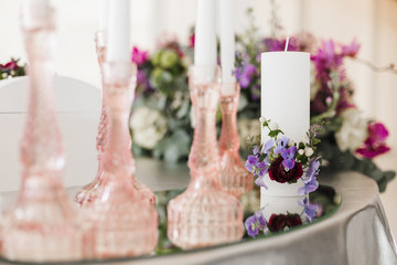 Close up photo of wedding decor isolated