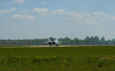 jet is on the runway of the airport