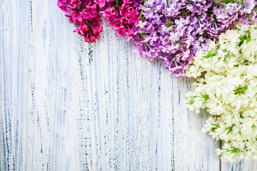 green on a wooden background