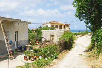 Fototapeta na wymiar Architecture and houses on the island of Crete. 