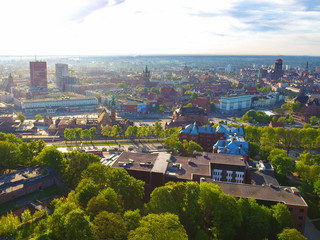 Aerial view of the oldtown in Gdansk, Poland