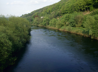 Fototapeta na wymiar The tranquil River Wye near Goodrich, Herefordshire, UK