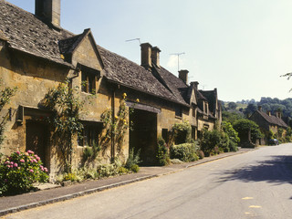 Fototapeta na wymiar England, Cotswolds, Gloucestershire, Stanton, street scene