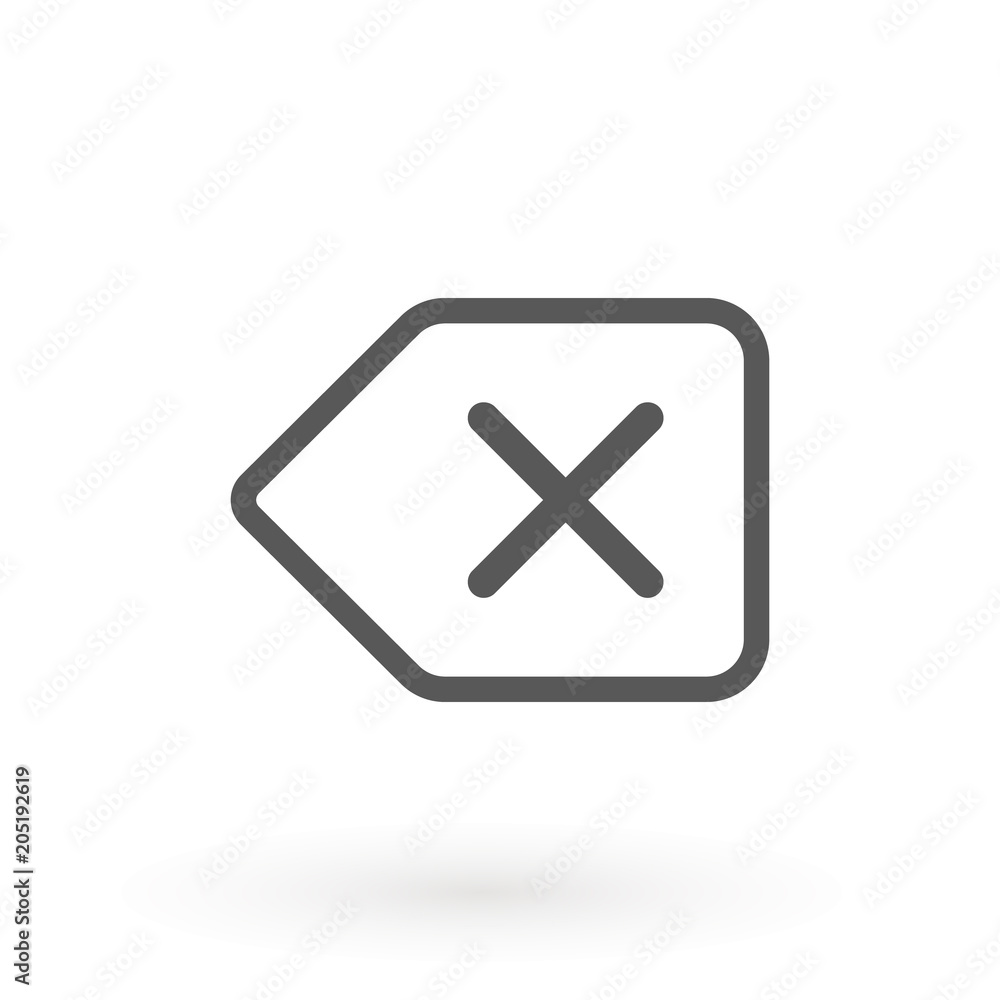 Aufkleber delete simple icon. remove sign. cancel or close symbol. quality design elements. classic style. vec