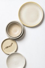 Tableware on Light Background.