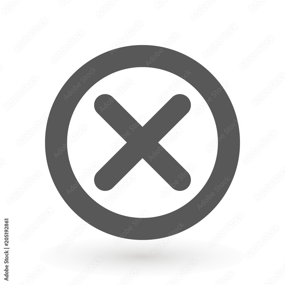 Poster cross icon in circle. can be used as delete, block close button etc. delete x cross rounded icon is 