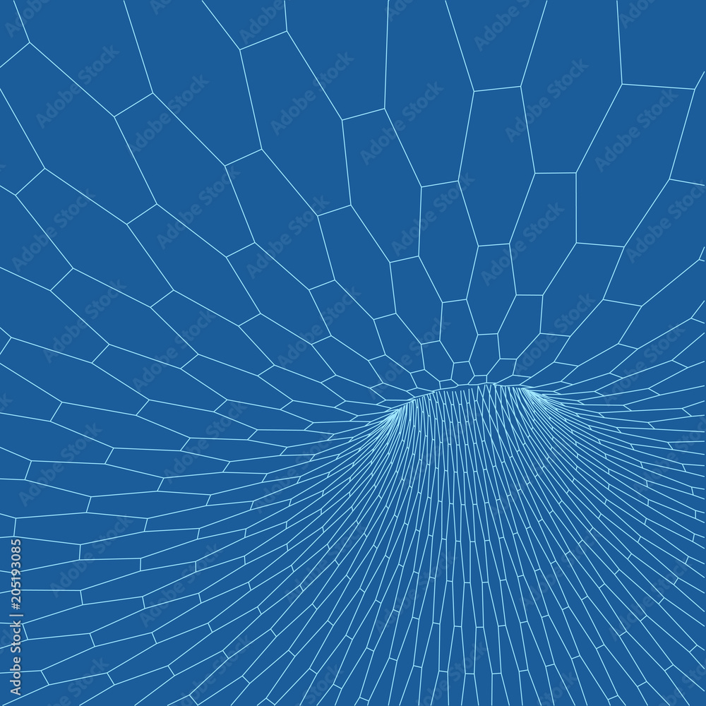 Poster wireframe torus with connected lines and dots . mesh polygonal element. vector illustration eps10.