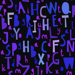 Seamless pattern with abc or alphabet.