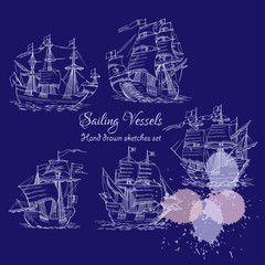 Nautical background with sailing vessels © Natalia Piacheva