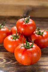 Tasty red ripe tomatoes gourmato from Belgium close up, ingredients for healthy salad close up