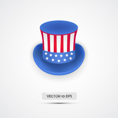 Uncle Sam's Hat for American Holidays. American patriotic top hat.