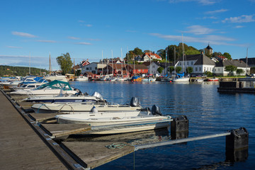 Fototapeta na wymiar Local sea port in Norway.