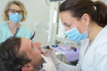 dental doctor at work