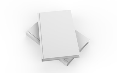 Hardcover book mock-up on isolated white background, 3d illustration