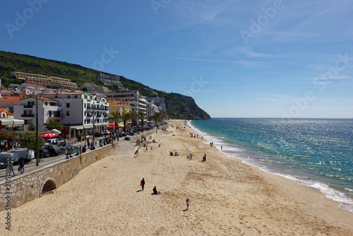 Plage De Sesimbra Sesimbra Lisbonne Portugal Stock Photo