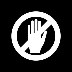 No entry sign, Stop icon on dark background