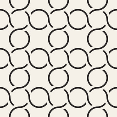 Vector seamless geometric pattern. Simple abstract lines lattice. Repeating elements stylish background