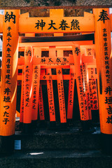 Fushimi Inari Taisha Mini Torii Gates at Shrine - Closeup 
