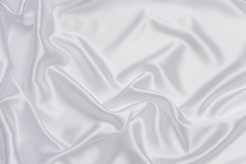 White fabric background and texture, Crumpled of white satin for abstract and design