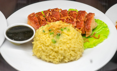 Duck breast with rice, vietnamese recipe