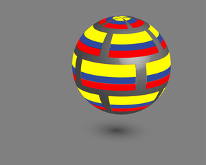 3d Ball mit kolumbianischer Flagge