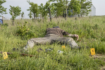 Scène de crime, relevé d'indices par la police