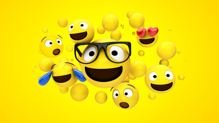 yellow characters floating
