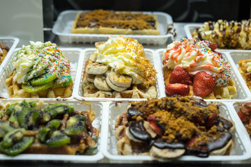 Belgian Waffles in Grand Place, Bruxelles, Belgium