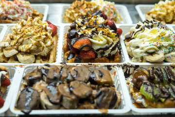 Belgian Waffles in Grand Place, Bruxelles, Belgium