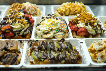 Belgian Waffles in Grand Place, Bruxelles, Belgium