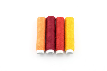 Colorful cotton yarns on rolls for sewing
