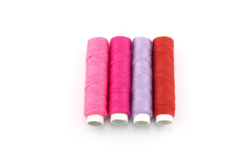 Colorful cotton yarns on rolls for sewing