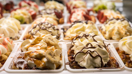 Belgian Waffles in Grand Place, Bruxelles, Belgium