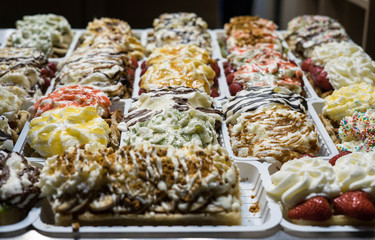 Belgian Waffles in Grand Place, Bruxelles, Belgium