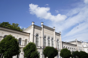 View at a beautiful building in Calrsbad (Karlovy Vary), Czech Republic on a sunny day