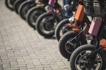 Bikes in a row