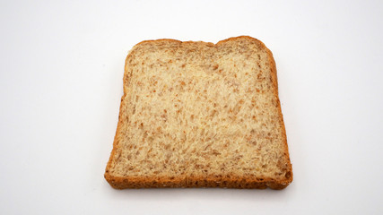 bread on white background top angle view