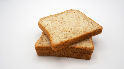 Fototapeta na wymiar bread on white background top angle view