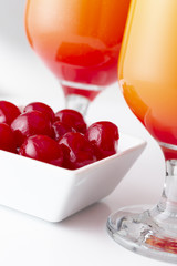 Two tequila sunrise cocktails