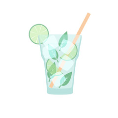 Vector glass of mojito
