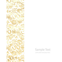 Golden foil OM mandalas pattern on white