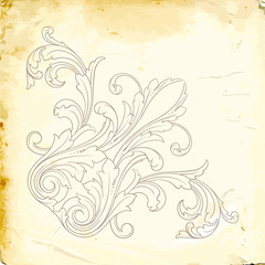 Vector baroque of vintage elements for design. 
